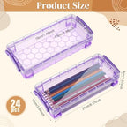 Gueevin 24 Pcs Pencil Box Clear Plastic Pencil Case, Dark - Image 2