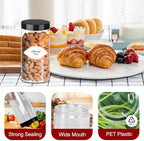 PeacePeo 16 OZ Plastic Jars with Lids, 24 Pack Clear Storage Containers - Image 3