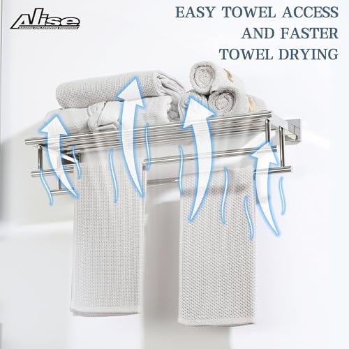 Alise Double Towel Rack for Bathroom Wall Mounted 24 Inch,Polished Chrome - Image 6