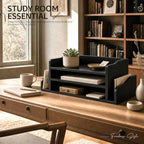 Wood Desk Organizer: File Organizer for Classroom & Office Storage, Black - Image 3