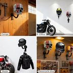 Motorcycle Helmet Rack Wall Mount,Red Skull Helmet Holder Wall Mount with Hooks Helmet Hanger for Coats, Caps, Baseballs and Rugby Helmet,Motorcycle Accessories - Image 5