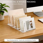SANRUI Acrylic Mail Organizer Countertop, Mail Sorter with 5-Slot, Clear - Image 3