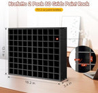 Krafetto 2 Pack 80-Grid Paint Organizer for 2 Oz Bottles, Wall Mount, Black - Image 2
