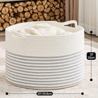 KAKAMAY Large Blanket Basket with Handles, Storage Basket for Living Room - Image 4