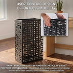 BEWBBAT Umbrella Stand Rack for Entryway, Hollow Metal Holder, FreeStanding Storage Bin for Long Umbrellas, Holds 6-7, Black - Image 3