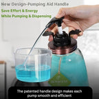 Glass Laundry Detergent Container - Besuerte Large Capacity Liquid Laundry Detergent Dispenser with Refillable & Reusable 2x50oz Mason Jars and Save Effort Pump Aid Handle, Bronze Cap - Image 4