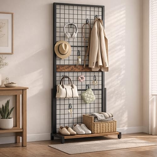 HOOBRO Gridwall Panel Units 5.6' x 2.1' Ft, Movable Grid Display Rack - Image 2