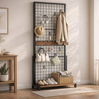 HOOBRO Gridwall Panel Units 5.6' x 2.1' Ft, Movable Grid Display Rack - Image 2