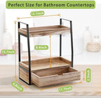 Boulphia 2-Tier Bathroom Organizer Countertop, Bathroom Sink Organizer Countertop, Vanity, Counter Shelf, Brown - Image 3