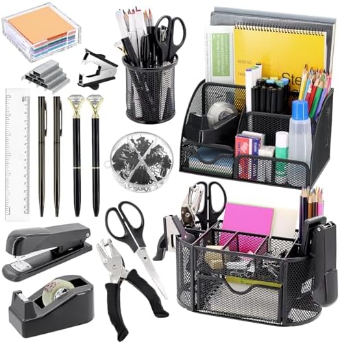 17 IN 1 Office Desk Organizer Set for Back to School Supplies Accessories by Froidesente