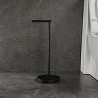 Toilet Paper Holder Stand SUS304 Stainless Steel Freestanding Toilet Wipes Dispenser Modern Bathroom Storage Floor Free Standing Toilet Tissue Roll Holder, Matte Black Finish - Image 5
