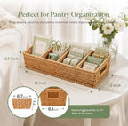 2PCS Rattan Pantry Organizer Baskets with Removable Dividers - Image 2