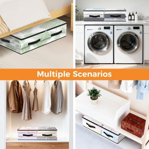 8 Pack Under Bed Storage Bags, 60L Foldable Clear Containers with Handles - Image 7