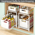 Under Sink Organizer, 2-Tier Multi-Use Kitchen and Bathroom Organizers and Storage, Slide Out Thickened Metal Under The Sink Organizer for Kitchen Bathroom Pantry (Style A Black, 1 Pack) - Image 5