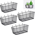 Sieral 4 Pcs Metal Pegboard Baskets Wire Organizer, Large, Black by Sieral