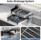 Urackify Expandable Dish Drying Rack, Stainless Steel, Large Capacity - Image 3