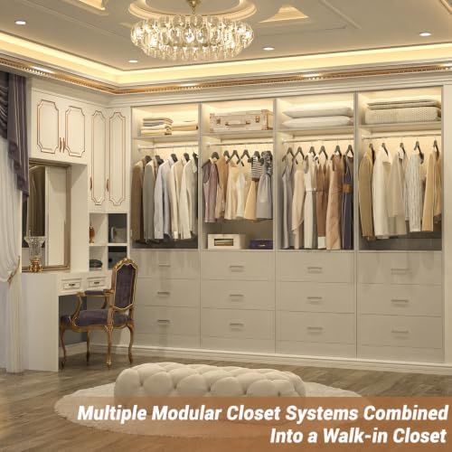 Besiost Closet Systems with 12 Wood Drawers, Closet System Set of 4 - Image 2