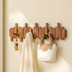 ELECANE Piano Key Coat Rack Wall Mount, Solid Wood Flip Down Magnetic Hooks Piano Coat Rack, Wall Mounted Coat Hanger 8‑Hooks for Entryway Hallway Bedroom Kitchen Home Storage by Unknown