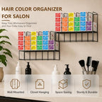 Meudid Hair Color Organizer for Salon Storage Rack - 2 PCS Wall Mounted Hair Color Racks for Salon Cabinet Perfect Hair Color Shelves for Salon Stations for Hair Stylists - Image 5