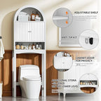 Spurgehom Arch Over The Toilet Storage Cabinet, Bathroom Organizer (White) - Image 3
