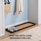 Anji Mountain Heavy Duty Waterproof Rubber Shoe Storage Mat Organizer/Boot Storage Multi Use for Entryway with Coir, Tan and Blue Insert, Fits 4 Pair (46.5" Wide) - Image 5