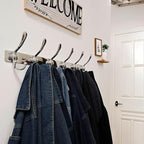 Dseap Coat Rack Wall Mount 24 Inch, Heavy Duty 12-Gauge Base vs Flimsy 1mm, Double-Thick Solid Anti-Snap Hooks, Stainless Steel 6-Hook Hanger Organizer for Clothes Hat Closet Entryway, Chromed - Image 5