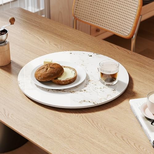 ZL ZELing 23.6" Lazy Susan Turntable – 360° Sinteredstone Silent Anti-Slip Turntable, Table Top Centerpiece for Kitchen, Pantry, Spice Rack, Refrigerator & Dining Table, Brown - Image 7