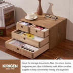 KIRIGEN Wood Desk Organizer with 4 Drawers, Desktop Storage, Brown 34-DBR - Image 5