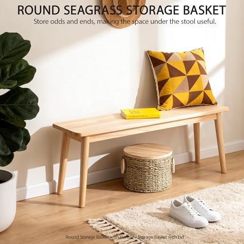 Woven Seagrass Storage Basket Set of 2 with Lids - Image 5