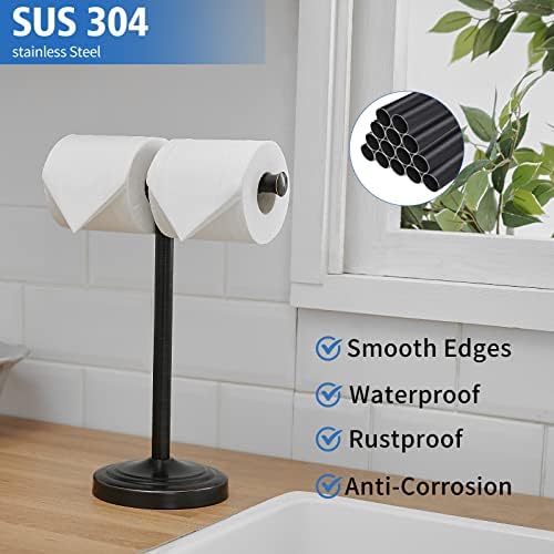 RUMOSE Oil Rubbed Bronze Hand Towel Holder Stand Countertop Towel Rack - Image 6