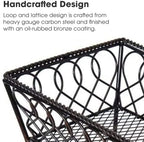 Gourmet Basics by Mikasa Loop and Lattice 2-Tier Rectangular Metal Countertop Basket, 14.25 x 12 Inches, Antique Black Finish, Kitchen Fruit and Bread Storage Organizer - Image 3