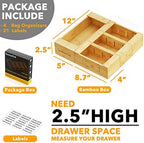 SpaceAid Bag Storage Organizer for Kitchen Drawer, Bamboo Organizer, Compatible with Gallon, Quart, Sandwich and Snack Variety Size Bag (4 Pack), 2.5" High - Image 3