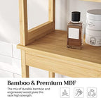 SONGMICS Bamboo Over The Toilet Storage Cabinet, Adjustable Inside Shelf - Image 6