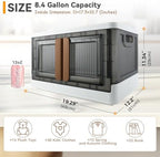 Storage Box, Cabinet with Lids, 8.4 Gallon (32L) Capacity, With Double Door and Lock, Foldable, Plastic, Underbed or Countertop Use, Home Organizer - Image 2