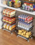 OKZEST 3-Tier Rolling Pantry Floor Organizers and Storage Cart with Wheels by OKZEST