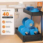 Sevenblue 3-Pack 2-Tier L-Shaped Under Sink Organizers with Sliding Drawers - Image 5