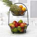 Gourmet Basics by Mikasa Tulsa Fruit Metal Storage Basket, 2-Tier - Image 6