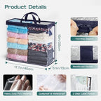10 Pack Clear Storage Bags for Clothes, 22L Blanket Storage Bags, Under Bed Storage, Closet Organizers Bag, Upgraded Version Two-Way Zippers Design(Navy Blue) - Image 2