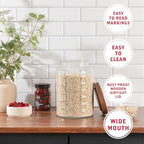 kitchentoolz Extra Large Mason Jar - 1 Gallon Glass Wide Mouth Jar with Airtight Wooden Lid, Food Storage Container with Measurement Markings For Kitchen Pantry, Pickling, Cookies, Flour & Sugar - Image 5