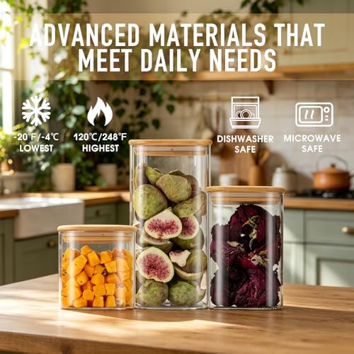 D2scrma 22oz/37oz/50oz Square Glass Storage Containers with Lids 6-Pack - Image 4