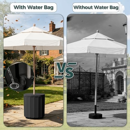 Outdoor Umbrella Table, Side Table Umbrella Stand, 2 Pack, Black - Image 4