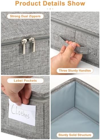 punemi 4.5 in Tall Low Profile Under Bed Storage Containers, 2 Pack, Grey - Image 6