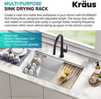 Kraus Multipurpose Stainless Steel Kitchen Sink Large Drying Rack, Sponge Holder, Sink Caddy with Towel Bar, Expandable 15 7/8 in. to 18 7/8 in., KCD-2 - Image 2
