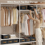 DIMJ Wardrobe Clothes Organizer - 4/5/7 Grids Foldable Closet Drawer Organizer Dividers for Jeans, Pants, Sweater, T Shirt, Storage Bins with Handles for Shelf - Image 5