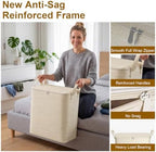 Higher Cotton and Linen Canvas Storage Bags with Reinforced Handles 2 Pack - Image 3