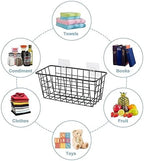 JUNCHU CHERRY 5 Pack Hanging Storage Basket, Bathroom Basket, Household Goods, with Traceless Tape, no Drilling, for Cabinet Storage, Kitchen, Bathroom, Storage Room,Black - Image 2