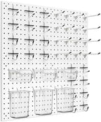 Peg Board Kit, Includes Pegboard and Accessories,with Hooks and Bins,Peg Board Wall Organizer for Office,Ornaments Display,Crafts Organization (66, White) by Daanxw