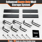 Garage Tool Organizer Wall Mount 66 inches with 13 Adjustable Heavy-Duty Hooks, Garage Organization, Garden Tool Storage Rack for Garage, Yard, and Shed, Holds Up to 520 lbs - Image 3
