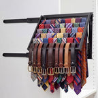 Blulu 13.8'' Sliding Tie Rack for Closet(Right Pull-Out), 60 Tie Pull Out Belt Hanger Wall Mounted Extending Metal Belt Organizer,Black by Blulu