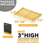 SpaceAid Bamboo Spice Drawer Organizer, (Need 3" Deep Drawer) Expandable 4 Tier Spices Rack for Cabinet, Kitchen Seasoning Storage Insert (Jars Not Included, From 12" to 23" Wide) - Image 5